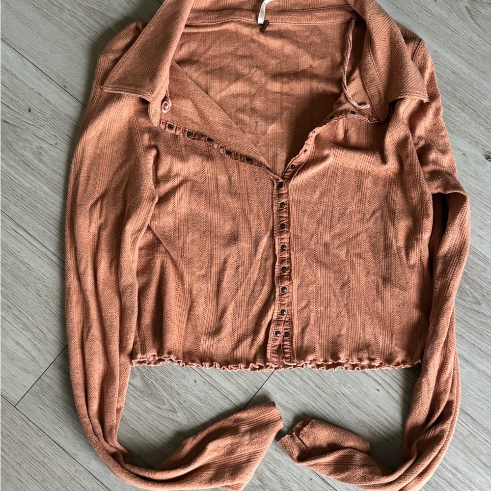 Free People On The‎ Road Button Down Cardi - Picture 3 of 4